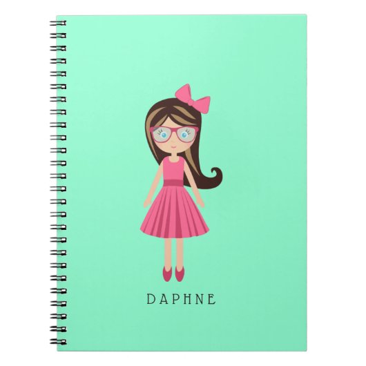 Journal personnalisé par fille mignonne de (Devant)