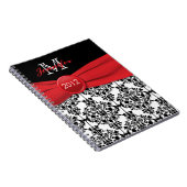 Journal personnalisé Red Black White Damask (Côté Droit)