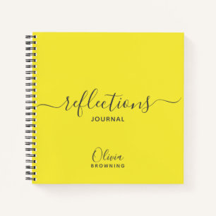 Journal Personnalisé Réflexions Jaune Flamboyant