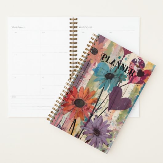 Journal Planificateur Floral Rustique (Devant avec enveloppe)