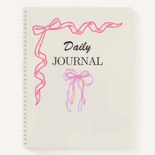 Journal quotidien à ruban rose Coquette (Devant)