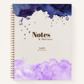 Journal quotidien Marine & Lavender Watercolor (Devant)