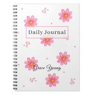Journal quotidien personnalisé Fleur de marguerite