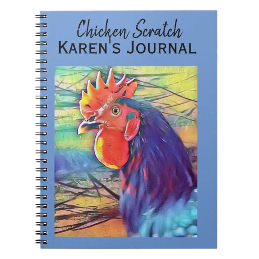 JOURNAL ROOSTER COLORÉ PERSONNALISABLE (Devant)