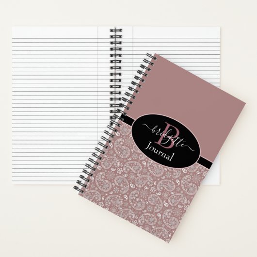 Journal rose gold paisley et noir (À l'intérieur)