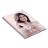 Journal rose or personnalisé photo rose monogramme (Côté Droit)