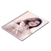 Journal rose or personnalisé photo rose monogramme (Côté gauche)