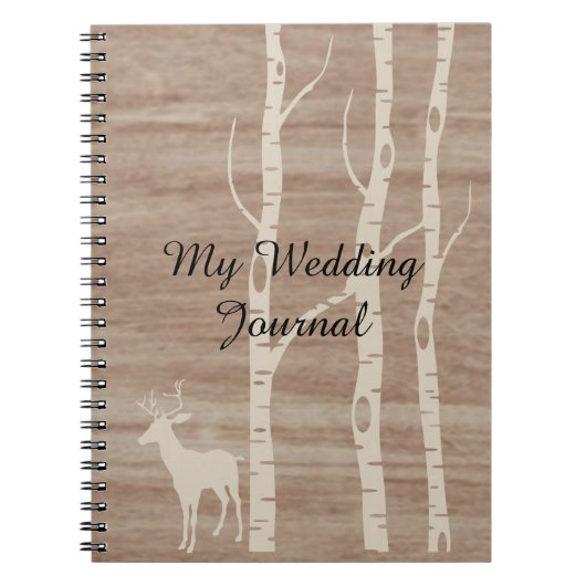 Journal rustique de mariage d'arbres et de cerfs (Devant)