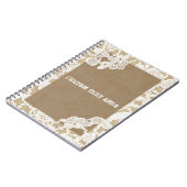 Journal rustique élégant en dentelle florale et to (Côté gauche)