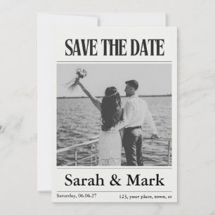 Journal Save the Date Vintage photo personnalisée