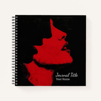 Journal Silhouette Rouge — Nom & Titre Personnalis