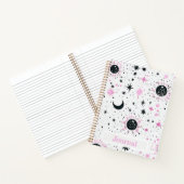Journal Soleil Lune Étoiles Céleste Noir et Rose (Intérieur)