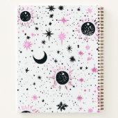 Journal Soleil Lune Étoiles Céleste Noir et Rose (Dos)