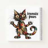 Journal Spirale Chat Noir Drôle Paws Dramatiques (Dos)