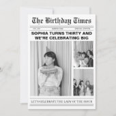 Journal unique 30e anniversaire photo Invitation (Devant)