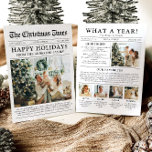 Journal Unique Fun What A Year Photo Christmas<br><div class="desc">Célébrez les moments forts de votre année avec notre carte de Noël unique "What A Year". Conçue dans un style de journal moderne, cette carte offre une façon créative de partager vos souvenirs et vos jalons préférés. Avec des sections personnalisables pour les photos et les légendes, il est parfait pour...</div>