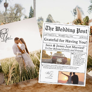 Journal Unique Pour Carte de remerciements Mariage