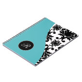 Journal vert de carnet de damassé de monogramme (Côté gauche)