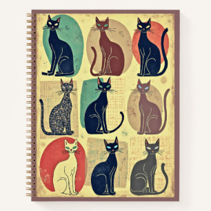 Journal Vintage Chats Modernité du Milieu du Siècl