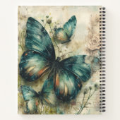 Journal vintage de collage des papillons verts (Dos)