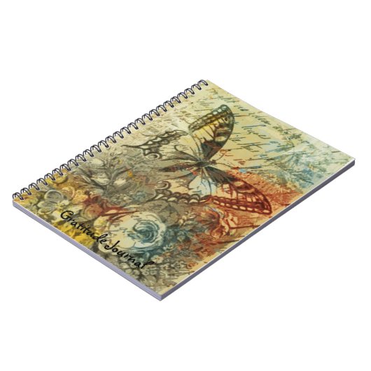 Journal vintage de gratitude de papillon (Côté gauche)