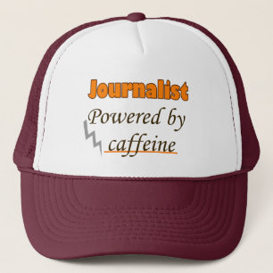 Journalist aangedreven door cafeïne trucker pet