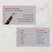 Journalist/auteur/schrijver Visitekaartje (Voorkant / Achterkant)