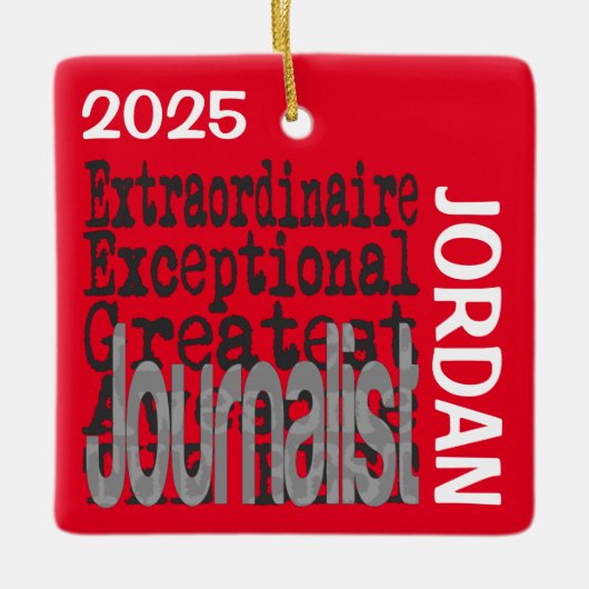 Journalist Extraordinaire CUSTOM Keramisch Ornament (Voorkant)