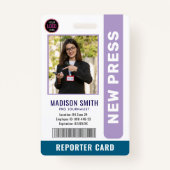 Journalist Press Pass Photo ID Badge (Voorkant)