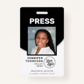 Journalist Press Pass Zwart-wit Foto-ID Badge (Voorkant)