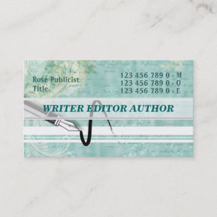Journalist redacteur schrijft handschrift visitekaartje