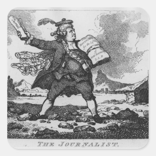 Journalist Vierkante Sticker (Voorkant)