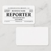 journaliste visitekaartje (Voorkant / Achterkant)