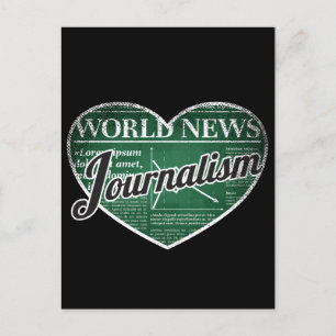 Journalistiek Retro Heart Blackboard Love Briefkaart