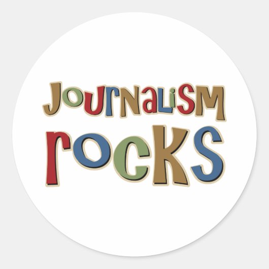 Journalistiek Rocks Ronde Sticker (Voorkant)