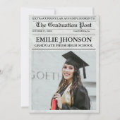 Journaux de Graduation Moderne Invitation au lycée (Devant)