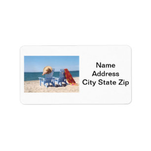 JOURNÉE À LA PLAGE ÉTIQUETTES DE ADRESSE
