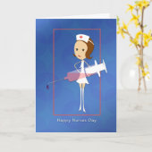 Journée des infirmières avec carte de seringue (Fleur jaune)