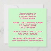 JOURNÉE DIA DE LOS MUERTOS DU INVITATION DU Parti  (Dos)