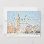 Journée enneigée à Londres Joyeuse carte de Noël (Devant)