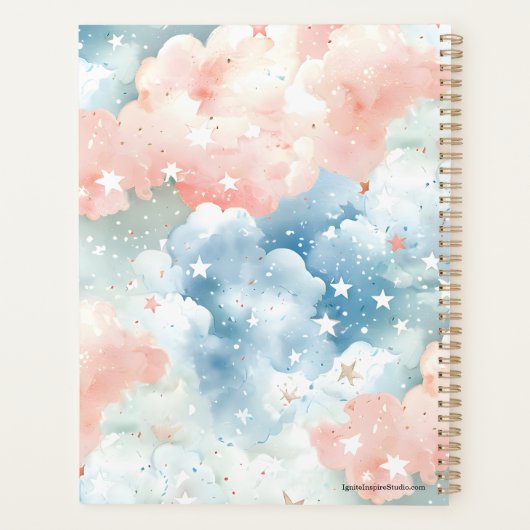 Journée et nuages colorés Planificateur hebdomadai (Dos)