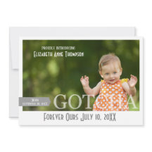 Journée Gotcha moderne - Faire-part d'adoption