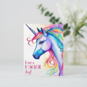 Journée Magique Carte Postale Licorne Fantaisiste (Debout devant)