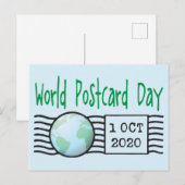 Journée Mondiale de la Carte Postale avec la Terre (Devant / Derrière)