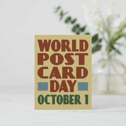 Journée mondiale des cartes postales avec typograp (Debout devant)