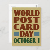 Journée mondiale des cartes postales avec typograp (Devant / Derrière)