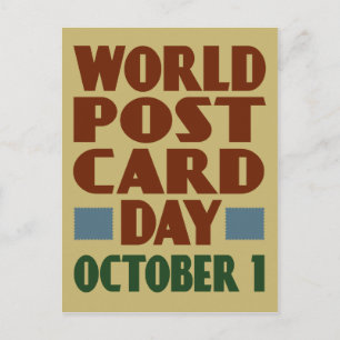 Journée mondiale des cartes postales avec typograp