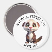 Journée nationale des furets 2 avril Magnet de vac (Recto/Verso)