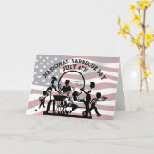 Journée nationale du barbecue 4 juillet Carte Unis (Fleur jaune)