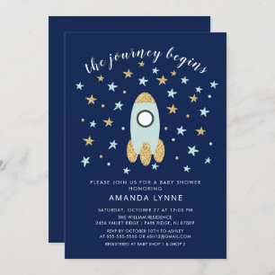 Journey Begins Rocket Boys Baby shower Uitnodiging